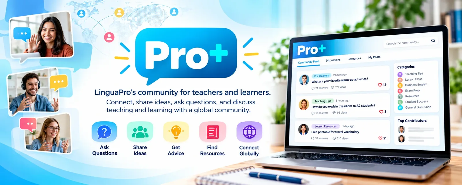 Pro+ - LinguaPro's community for teachers and learners. Connect, share ideas, ask questions and discuss teaching and learning.